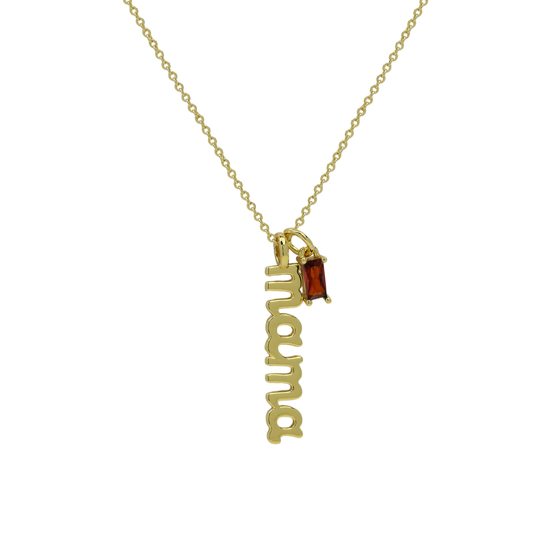 Adaly Birthstone Mom Pendant Necklace - January Birthstone [HM895FEV]