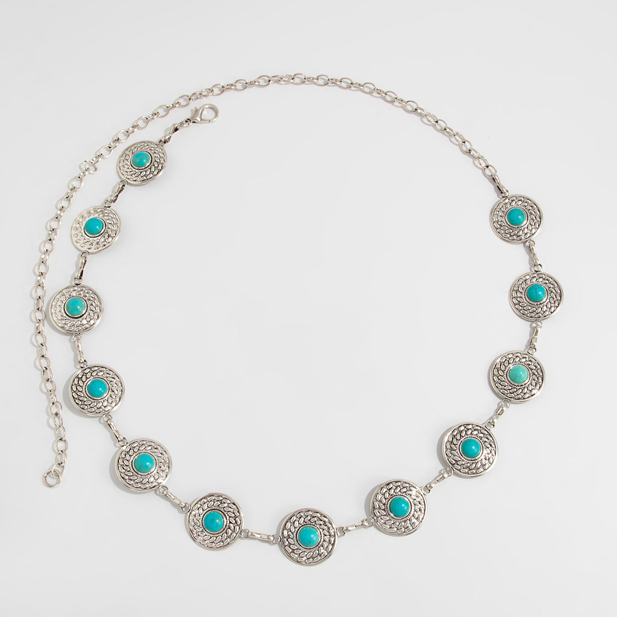 Rielle Embellished Layered Chain Belt - Silver [RU6PJBYQ]