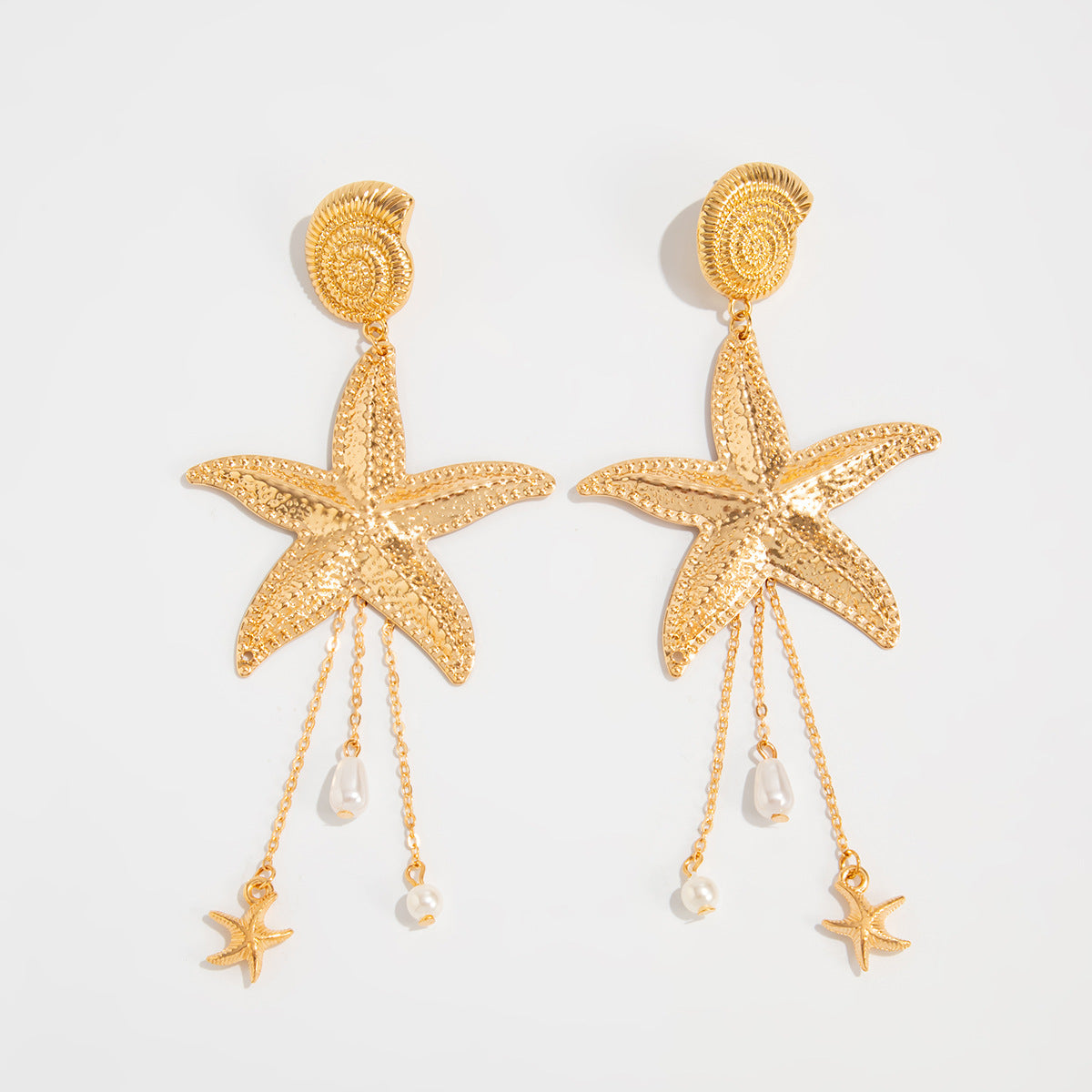 Carolina Starfish Statement Earrings - Gold [XUXIIIAR]