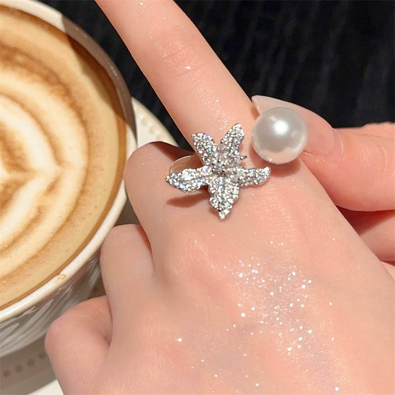 Carlee Ocean Pearl Ring - White Pearl [3CYN73TI]