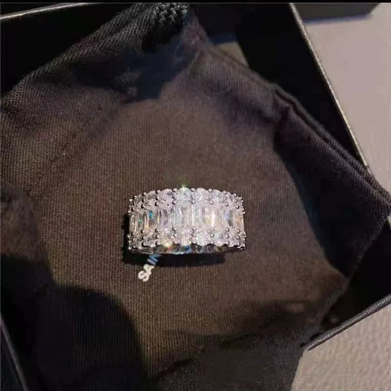 Kandace Pave Statement Ring - White Stone US 6