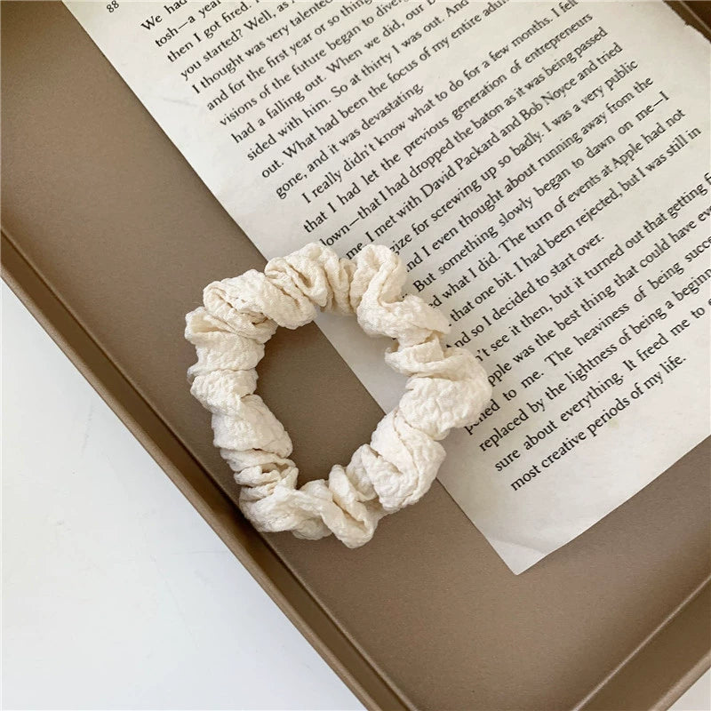Adriana Pleated Scrunchie - Beige [M4MJK2XA]