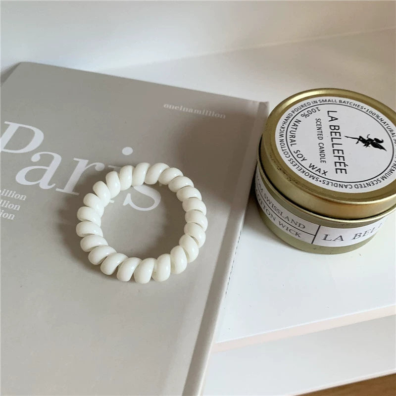 Annalie Seamless Hair Ties - White [YY8GQ7TF]