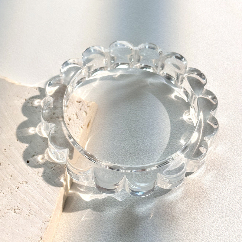 Nimrat Irregular Resin Bracelet - Translucent Floral Lace [U9ZKU8I4]