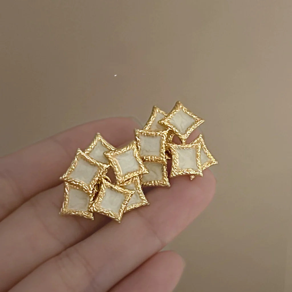 Analiah Abstract Droplet Studs - Gold White