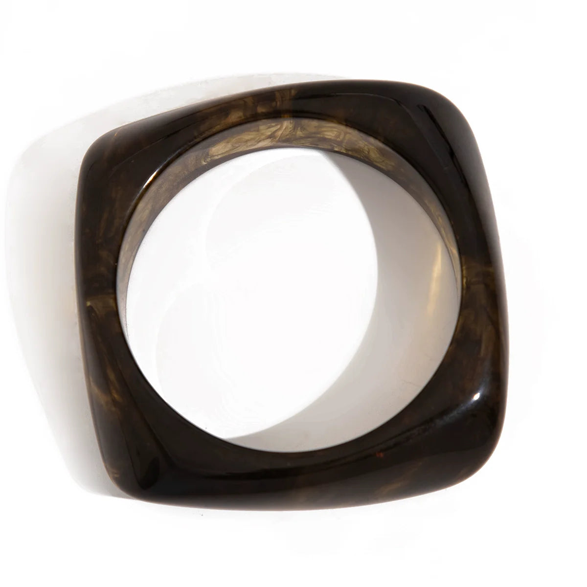 Eulalia Marble Irregular Resin Bracelet - Dark Green