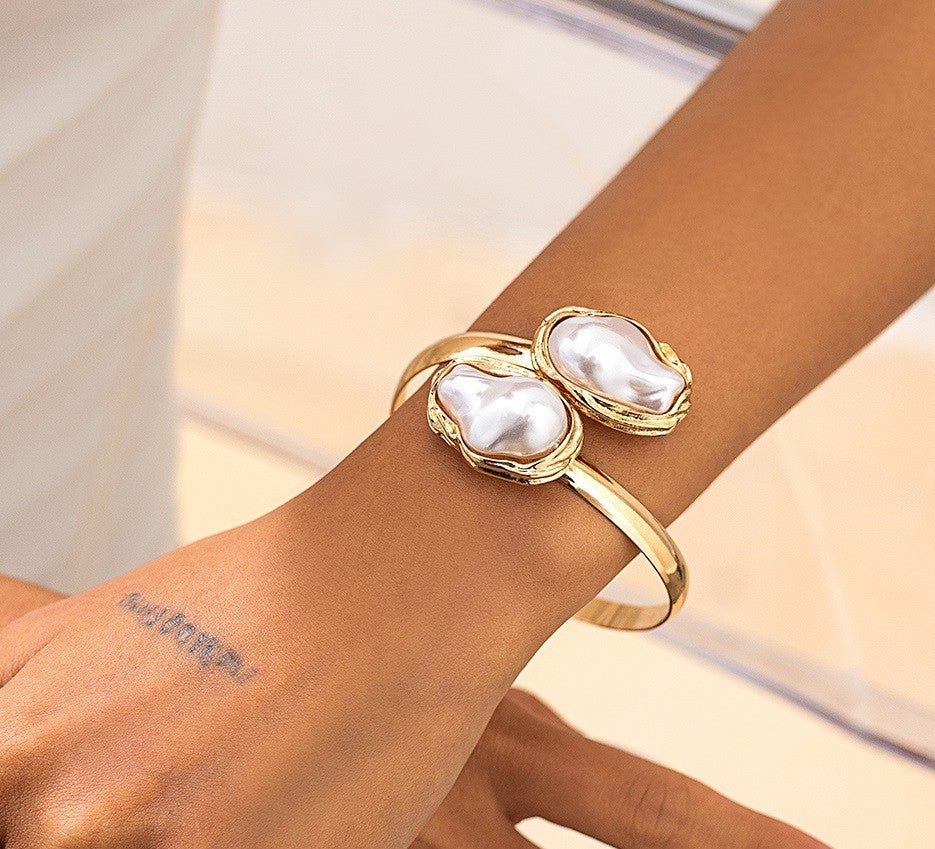 Brenda Baroque Pearl Choker - Bracelet Gold [YMZHM9WP]