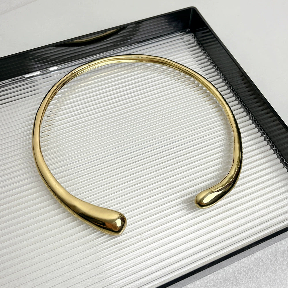 Alexzandria Modern Open Choker - Gold Choker [9SUWAX3P]