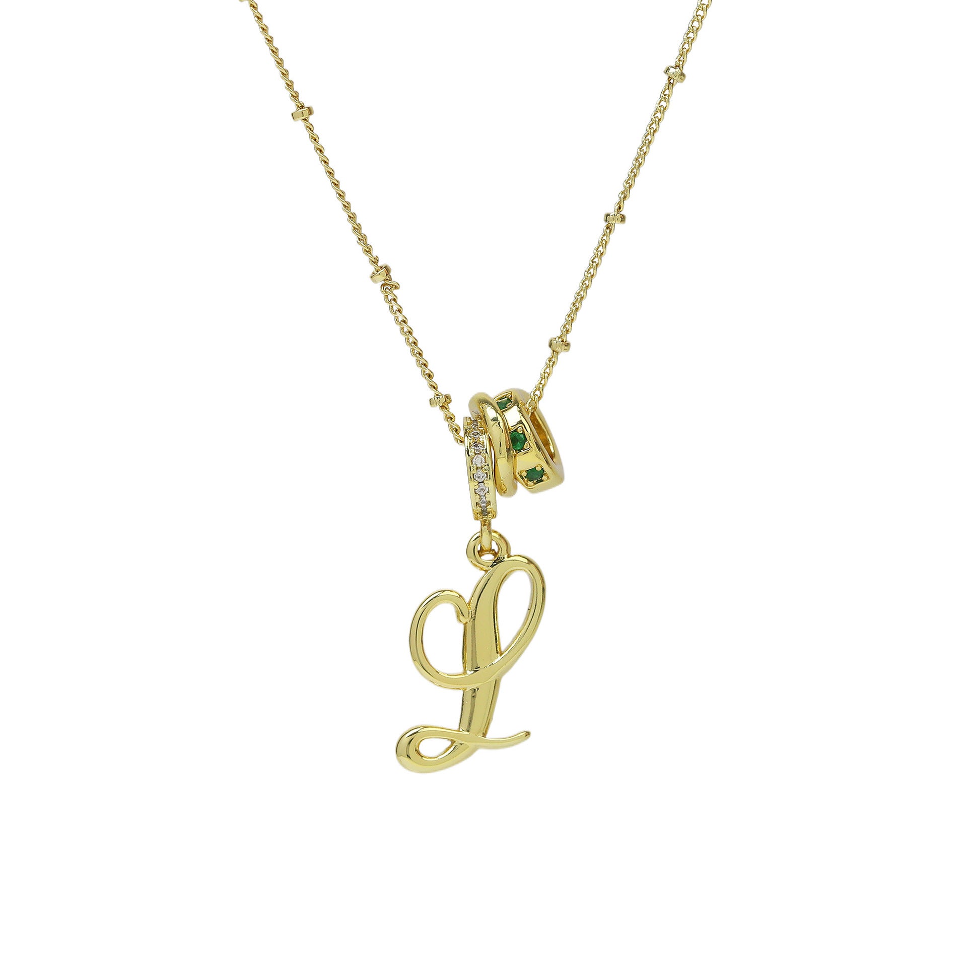 Jovi Cursive Initial Necklace - Gold L [V429W0T1]