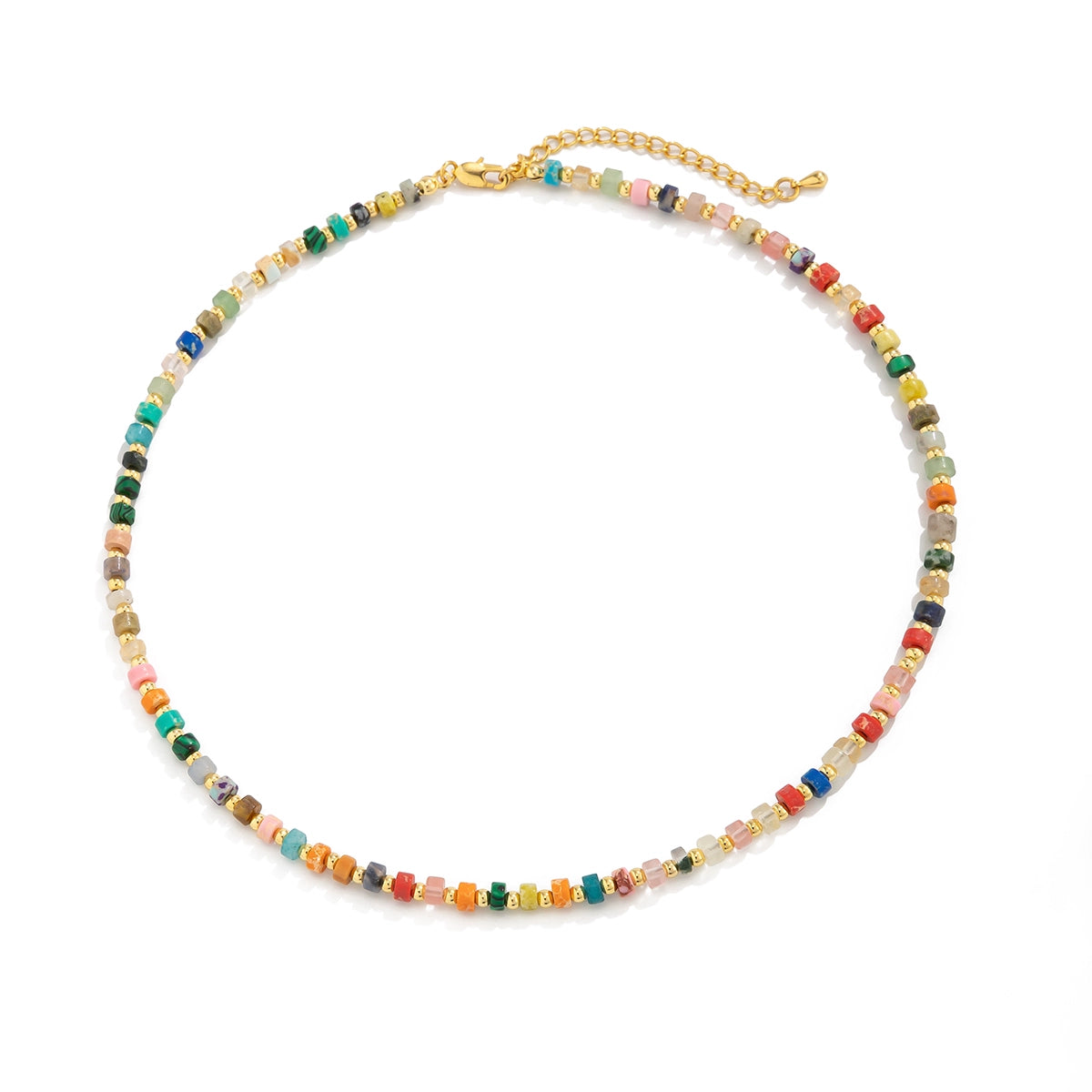 Ebony Vibrant Beaded Choker - Colorful Beaded Necklace [ZCCPFZQI]