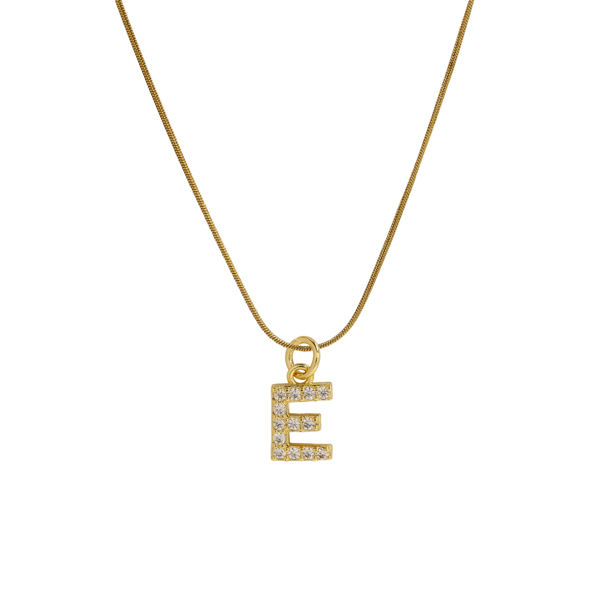 Killian Initial Zircon Necklace - E [XRYZPTGM]