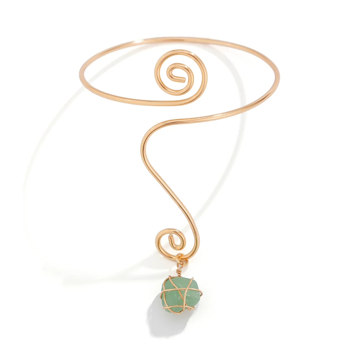 Anastazja Turquoise Spiral Arm Cuff - Light Green