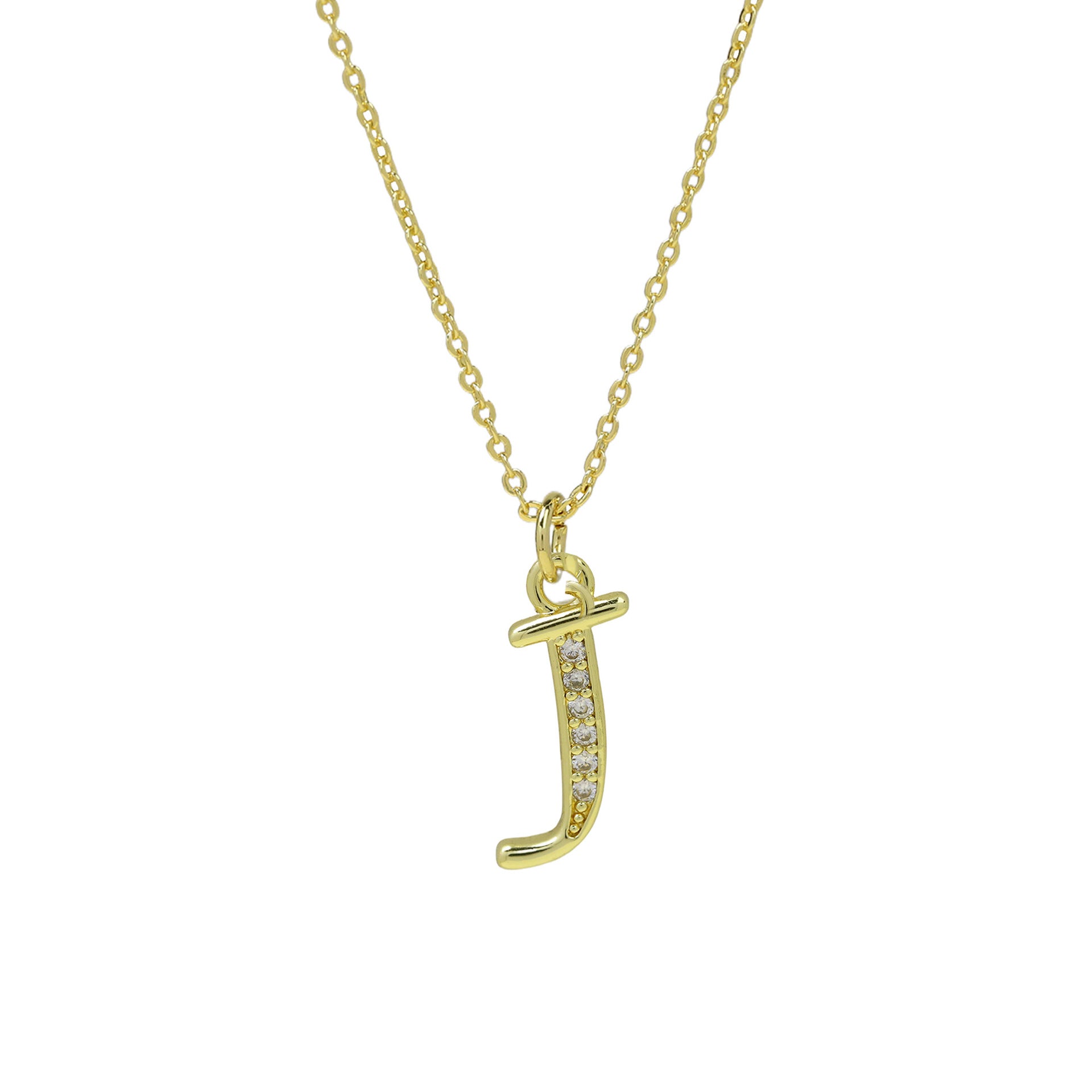 Winifred Delicate Alphabet Necklace - Letter J [YDHXAZEO]