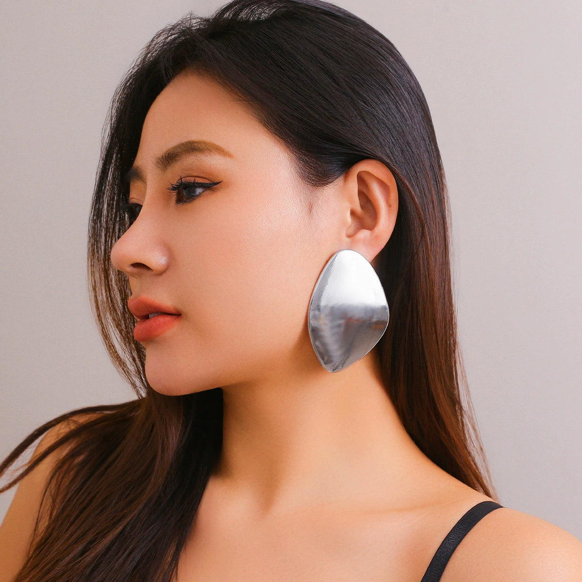 Nidhi Geometric Statement Earrings - Silver [3G0KOXQA]