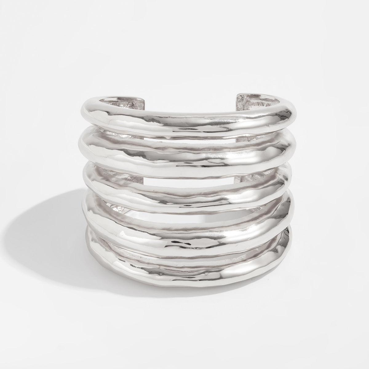 Meryem Irregular Geometric Bangle Set - Style 2890 Silver [CGQ9J3XN]