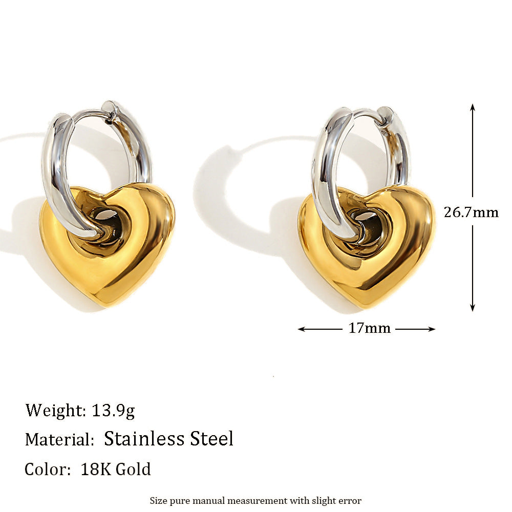 Aja Two-Tone Jewelry Collection - Two-Tone Heart Earrings [Q31IIZOE]