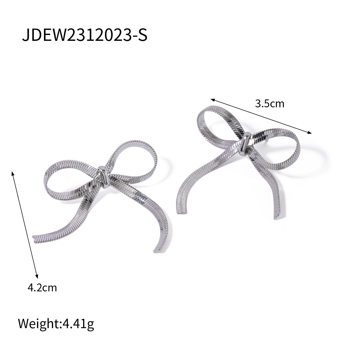 Naisha Dainty Bowknot Hoops - JDEW2312023-S [B60NPVPN]