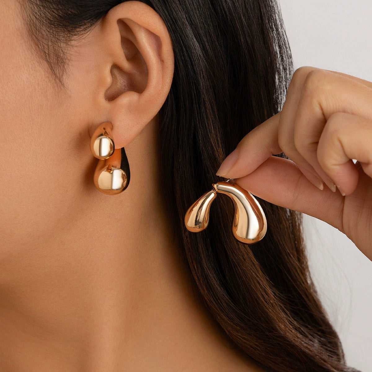 Sonora Glossy Drop Earrings - Style 05 Gold [E4NI89T1]