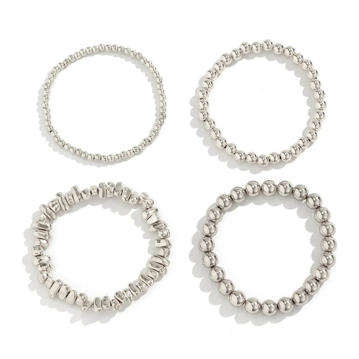 Oakleigh Stackable Bracelet Set - Silver 4-Piece Set