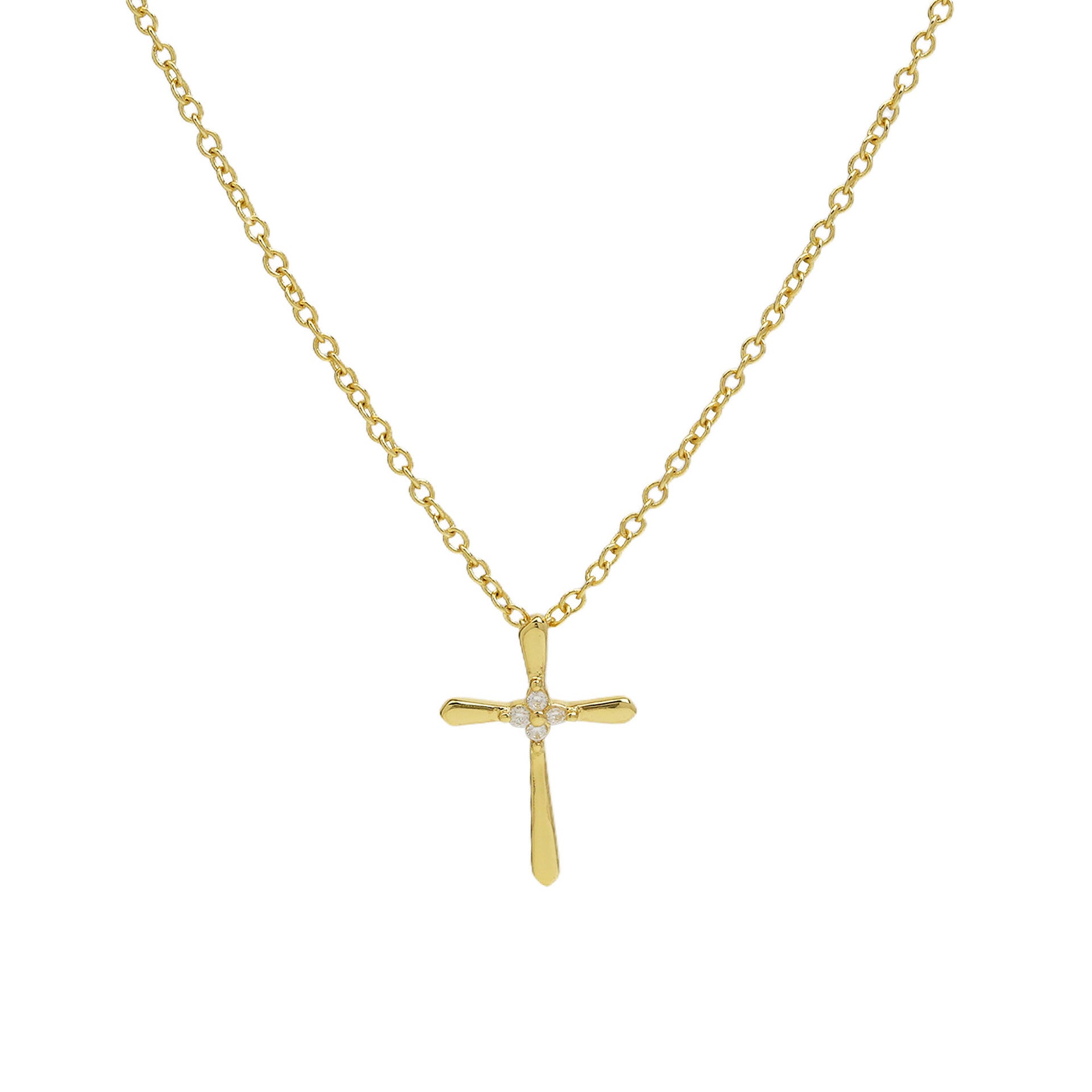 Mela Birthstone Cross Necklace - April Birthstone Necklace [Y2LORJX0]
