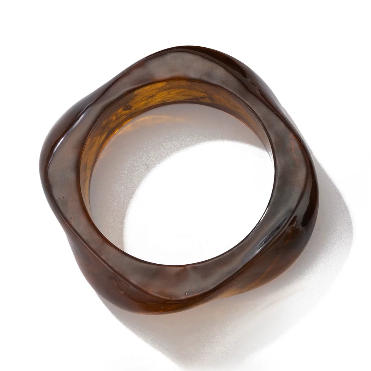 Fannie Sculptural Acrylic Cuff - Dark Brown