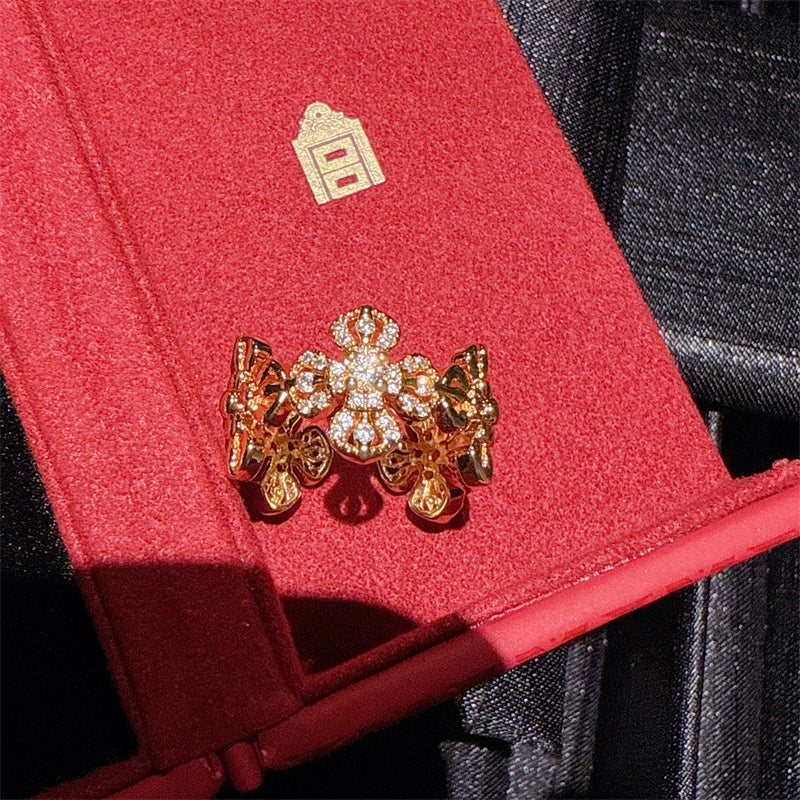 Kataleyah Baroque Floral Ring - One Size Adjustable [9A3G98DJ]