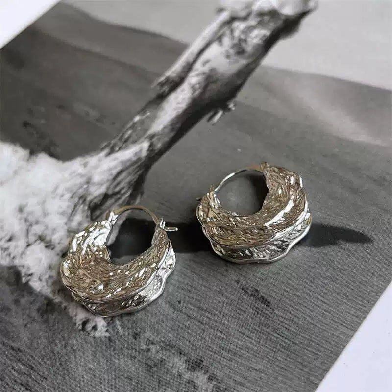 Zayna Modern Asymmetrical Earrings - Silver Pair [N1SGZ136]