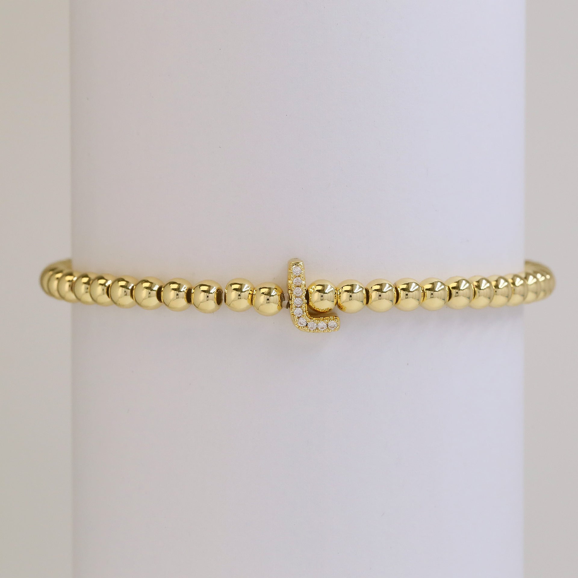 Mikah Micro-Inlay Initial Bracelet - L [YBX016LS]
