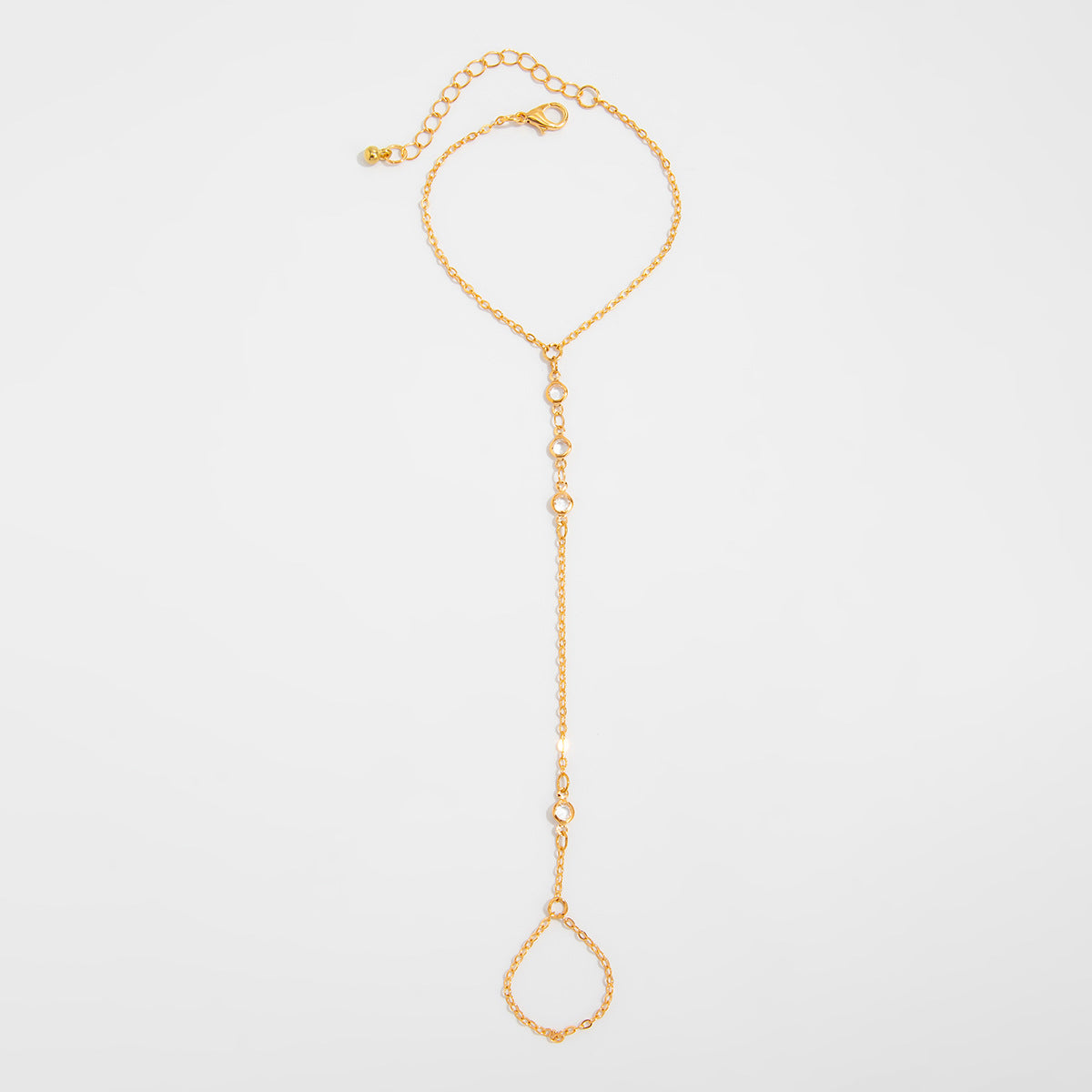 Tahiry Layered Rhinestone Hand Chain - Gold 3 [2HUDWOXU]