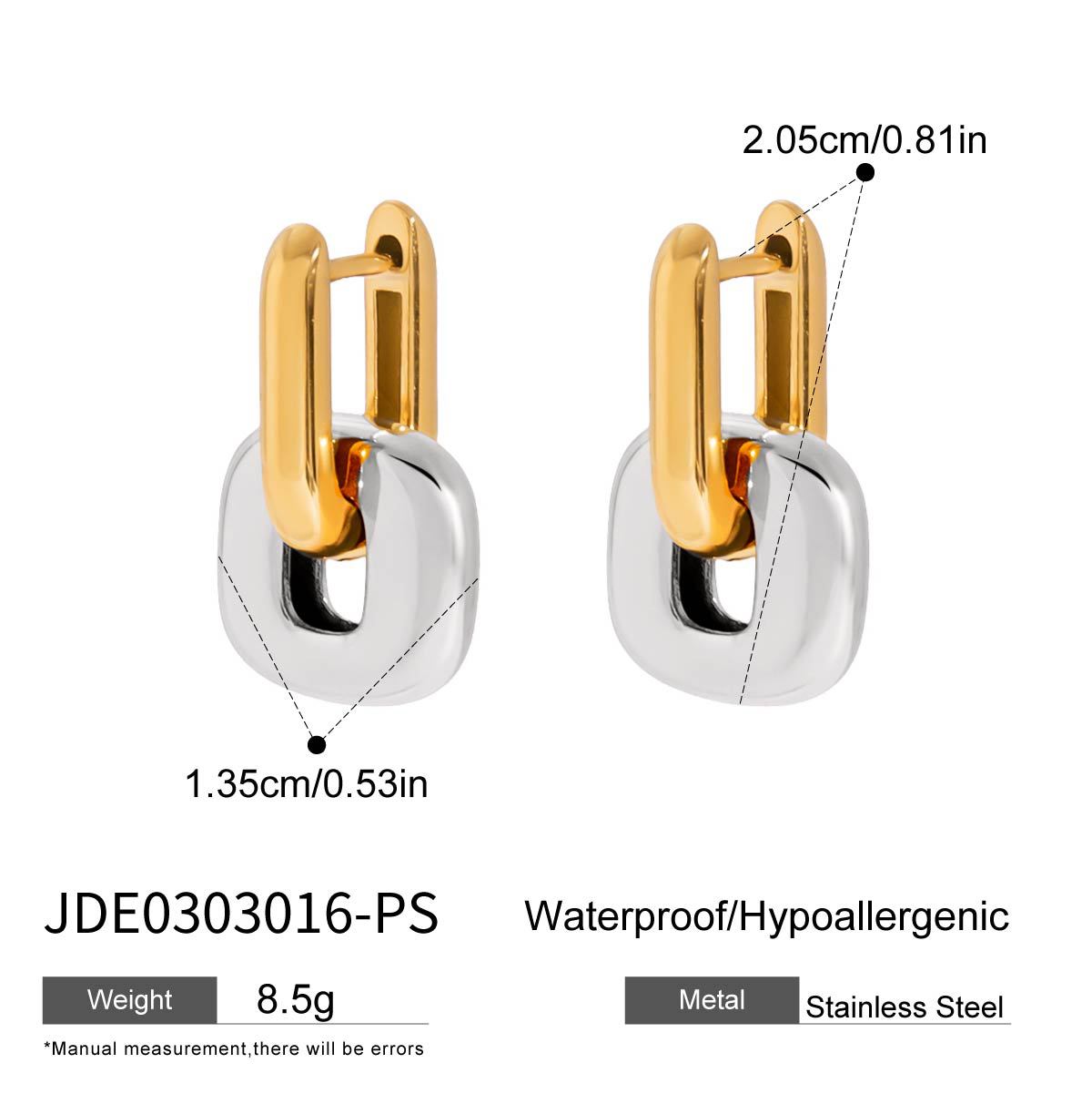 Ruqayyah Stainless Steel Geometric Hoops - Gold Tone [4Y6D4OF8]
