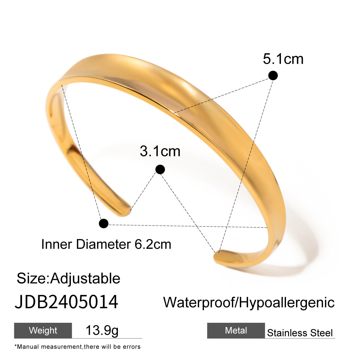 Avyanna Gold Cuff Bracelet - Gold Tone [PSKMM07W]