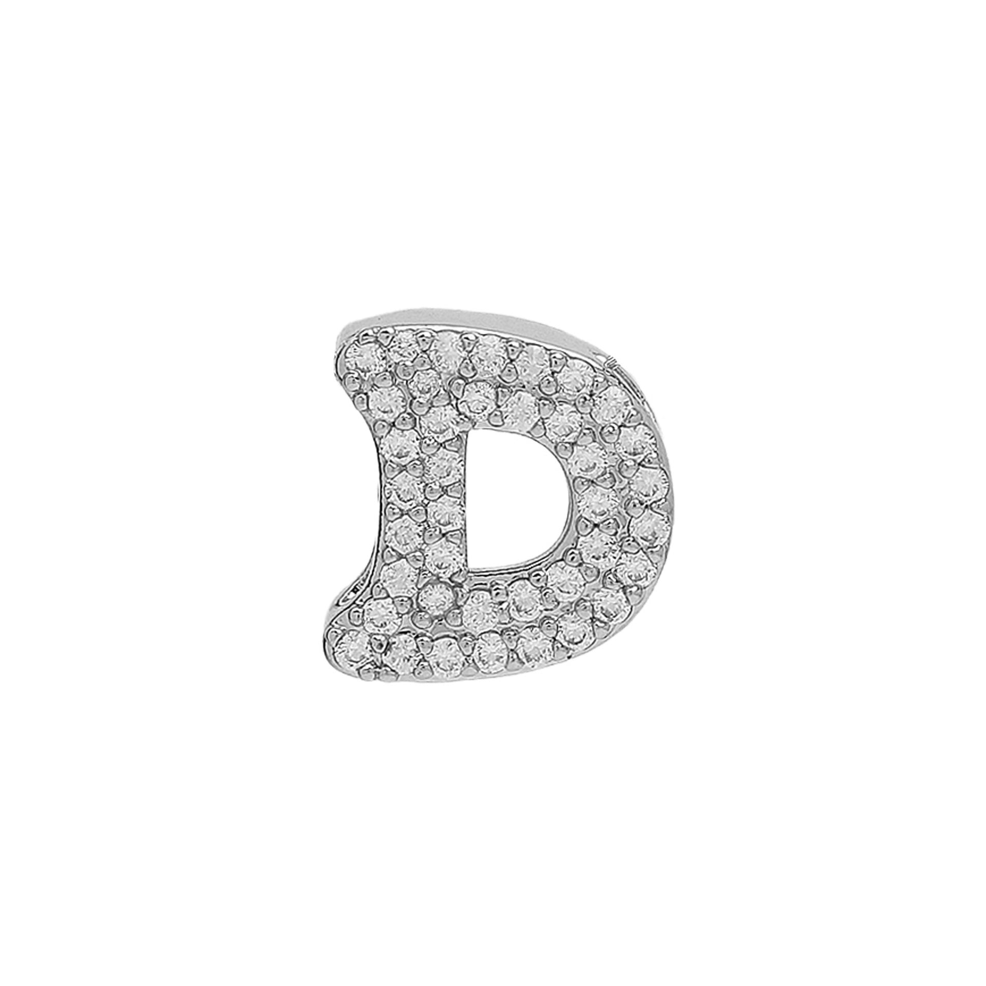 Abella Dainty Initial Jewelry - Silver D Initial Pendant [5NAB34VQ]
