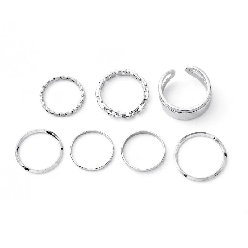 Monae Stackable Ring Set - Silver Tone