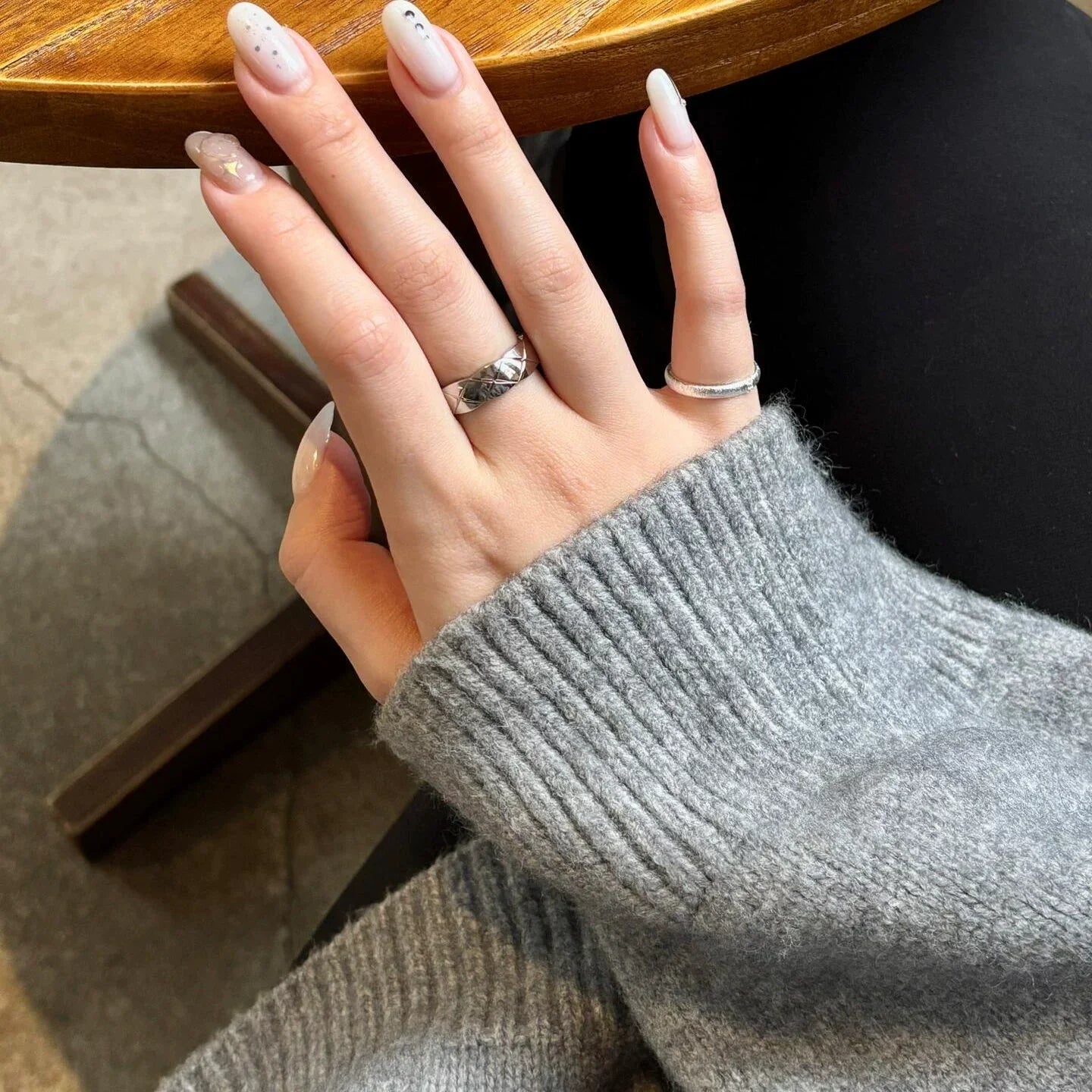 Dariah Quilted Band Ring - Silver (US 9)