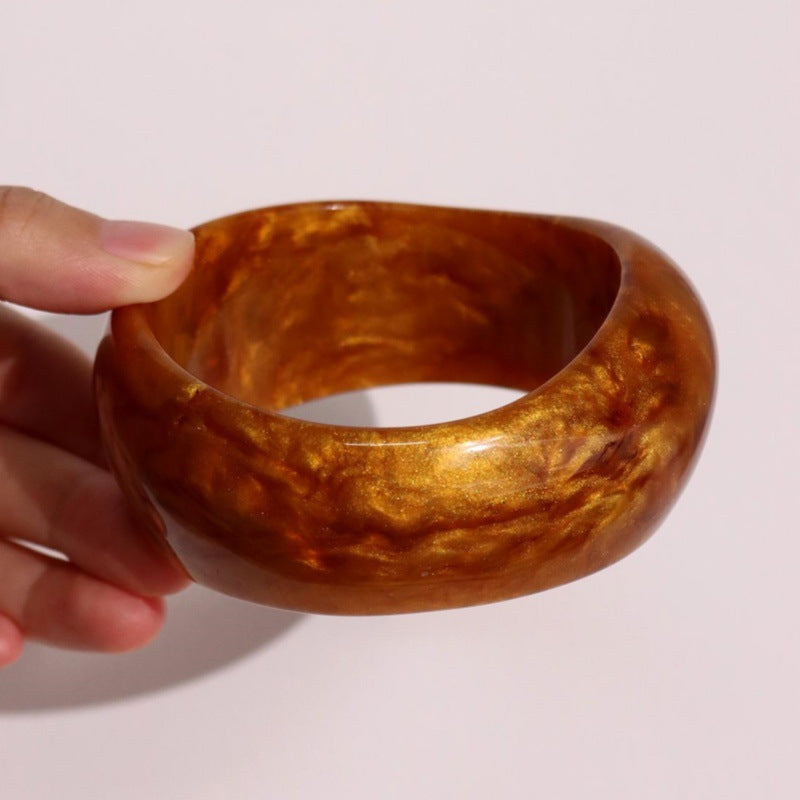 Rylin Marbled Resin Bangle - F - Abstract Earth Tone [Q5CFKZOW]