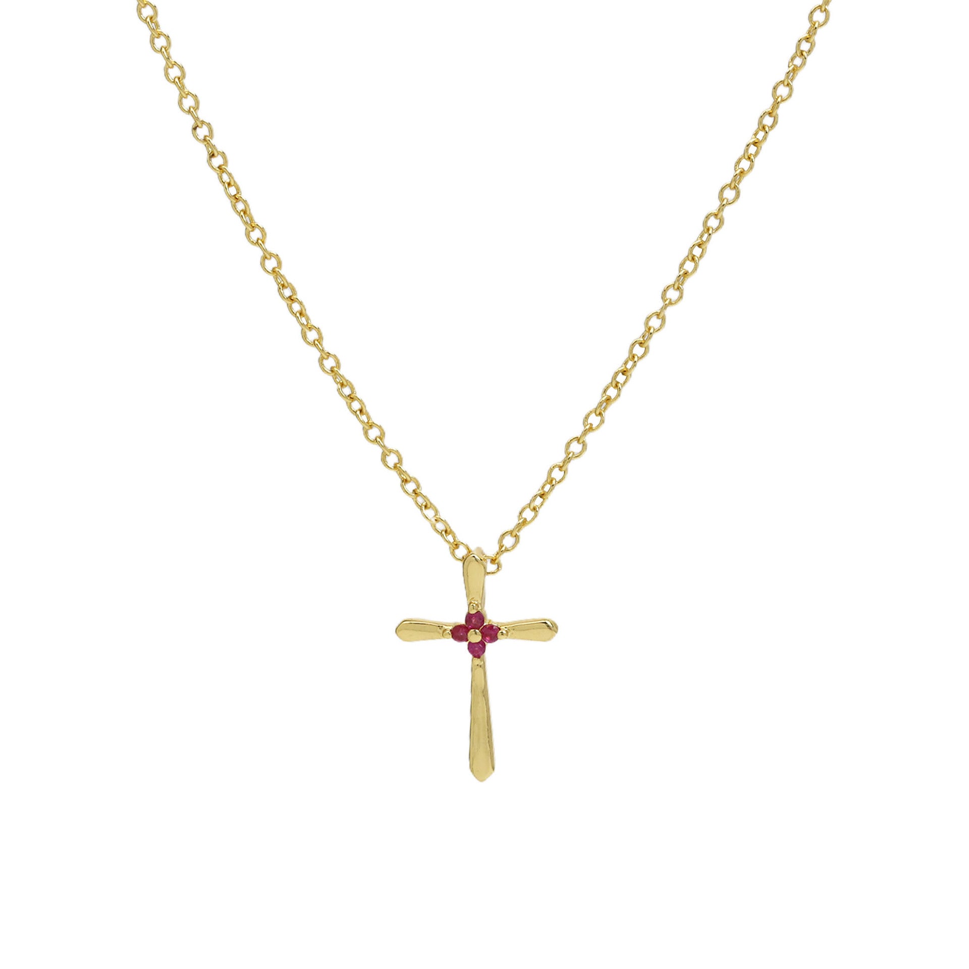 Mela Birthstone Cross Necklace - July Birthstone Necklace [959LHZ3I]