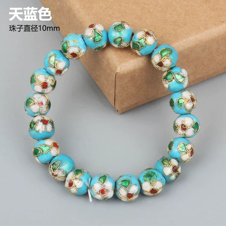 Azuri Enamel Filigree Bracelet - Sky Blue 1cm (20 beads)