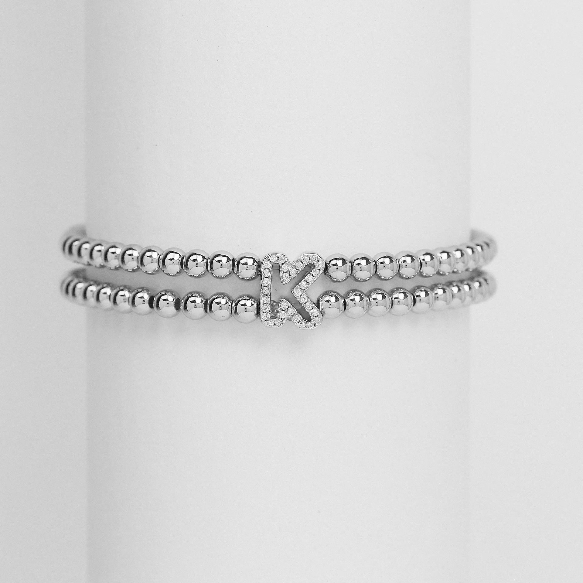 Alexandra Bubble Initial Bracelet - Silver K [QA8RR2U1]