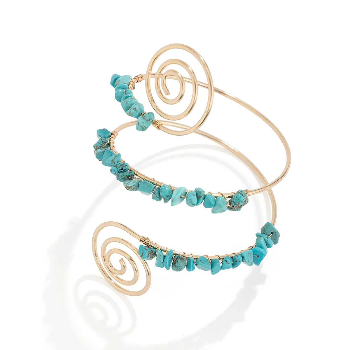 Elliemae Colorful Spiral Arm Cuff - Blue
