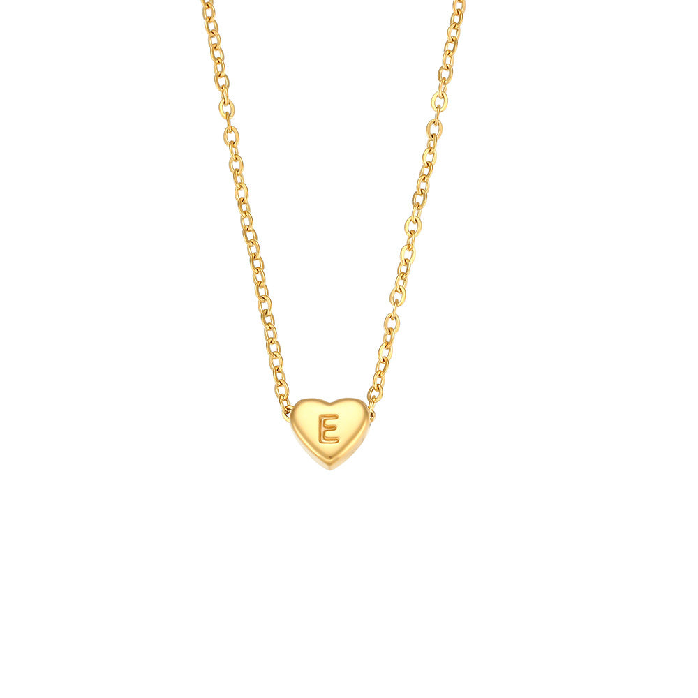 Harmonii Dainty Heart Initial Necklace - Heart Letter E [R01KZ4QE]