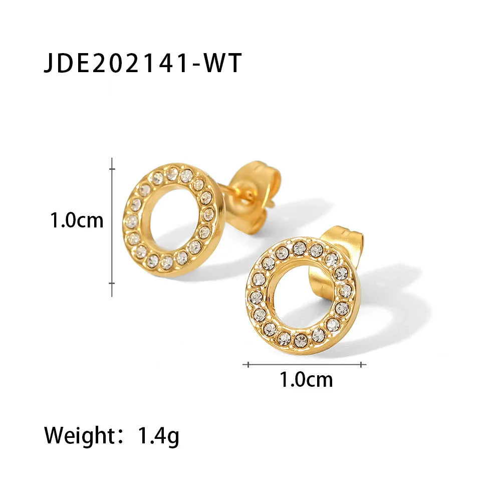 Irena Gold Zirconia Studs - JDE202141-WT