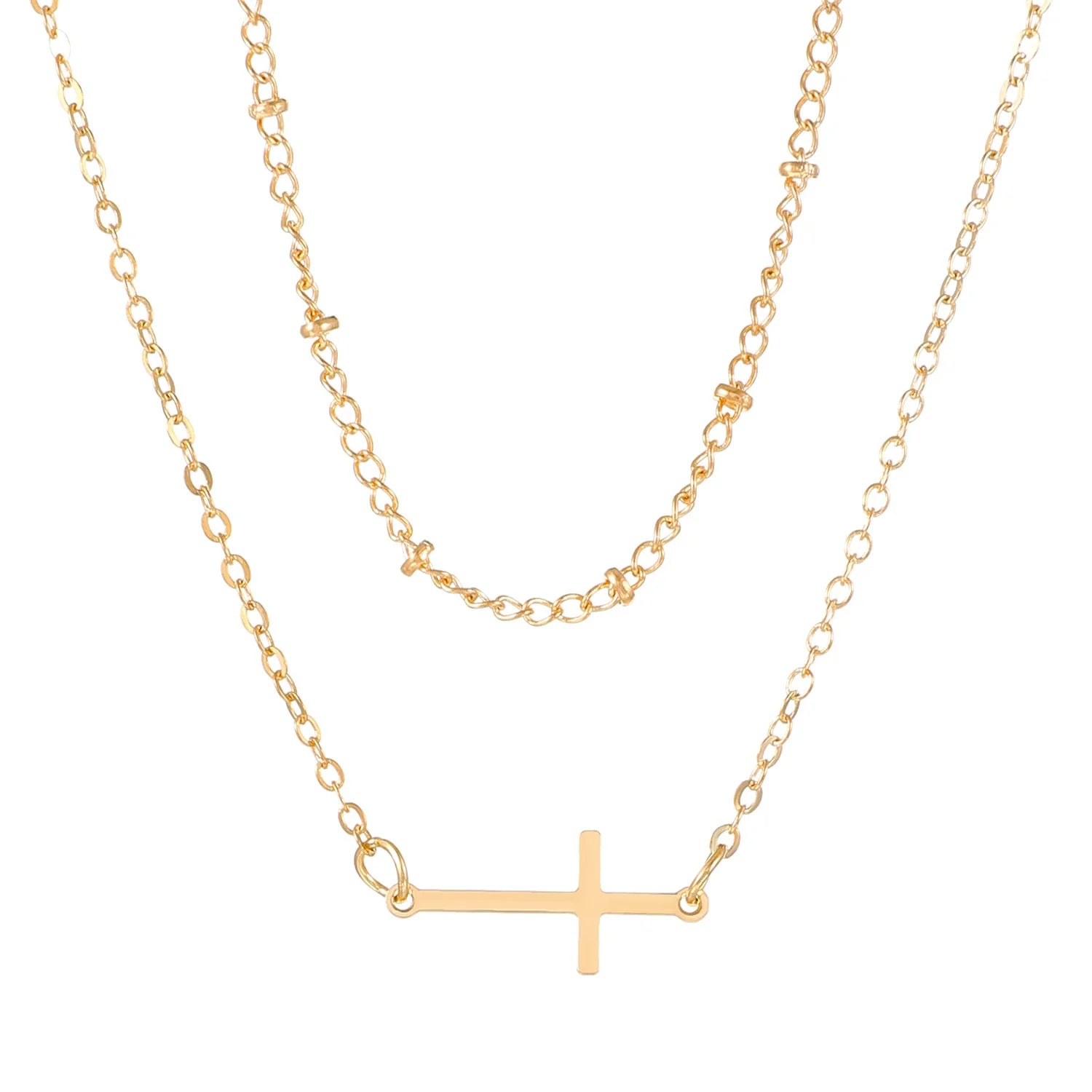 Avelyn Layered Cross Necklace - KC Gold