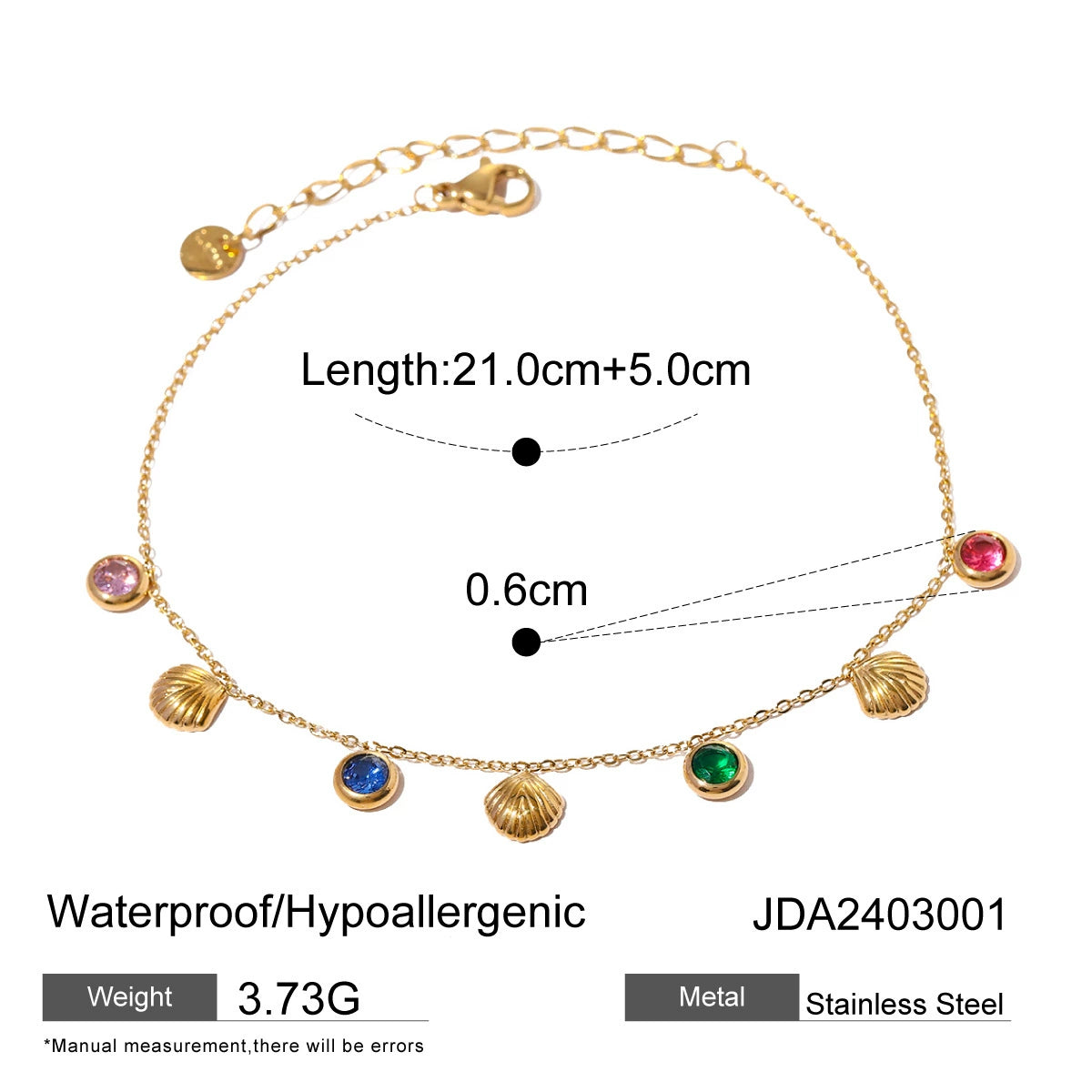 Danna Floral Gemstone Anklet - JDA2403001 [EB7MA702]