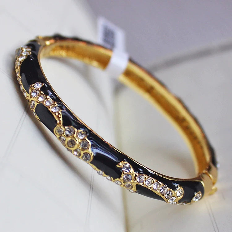 Makennah Cloisonne Enamel Cuff - Black