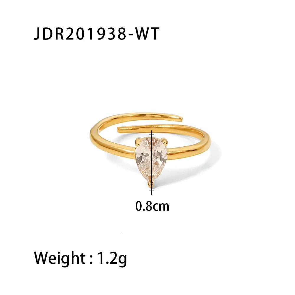 Adrina Waterdrop Zirconia Ring - undefined