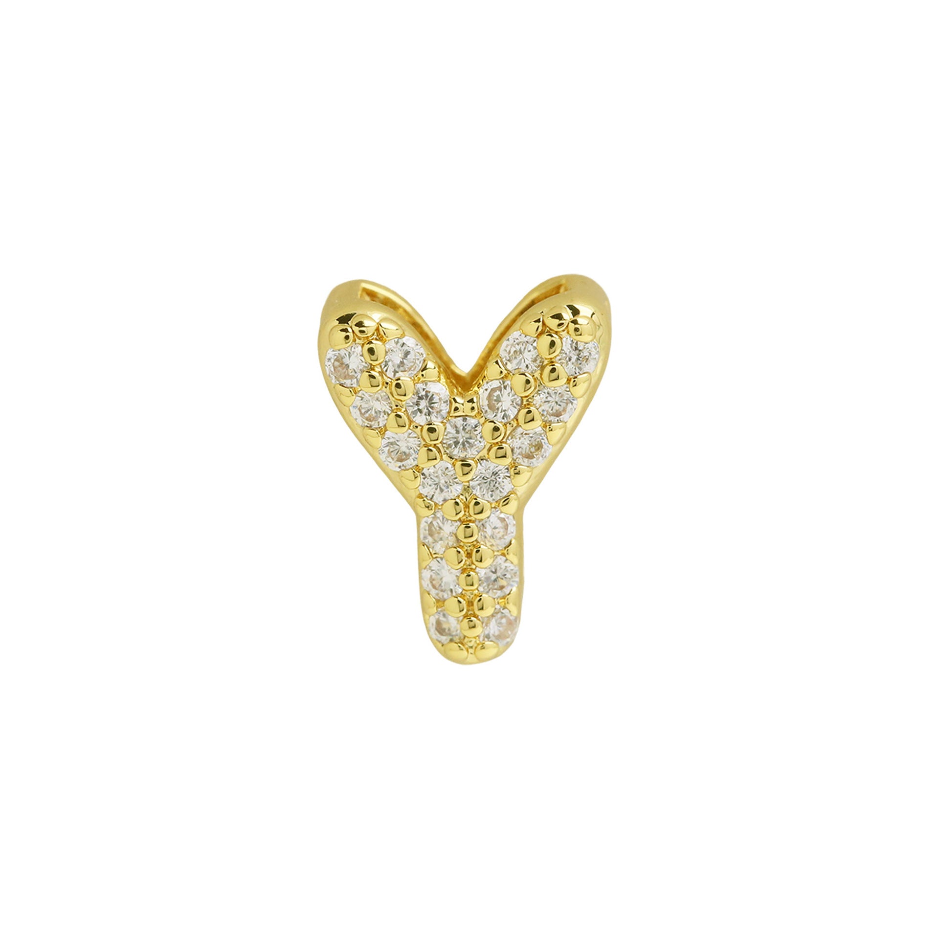 Makinley Bubble Letter Charm - Gold Pendant Y [E2I68HLE]