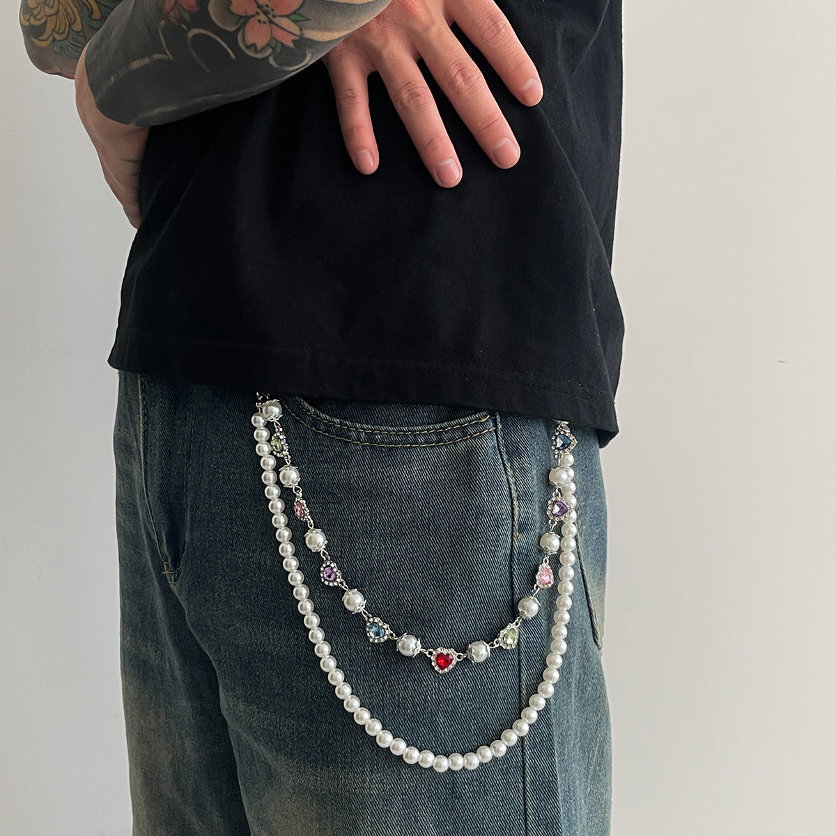 Laramie Pearl Floret Pants Chain - Silver Style C [A6H6TCAS]