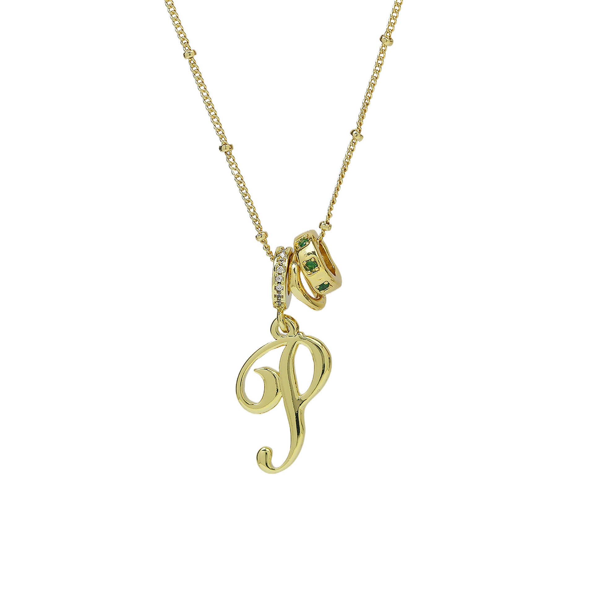 Jovi Cursive Initial Necklace - Gold P [5UV0RKY2]