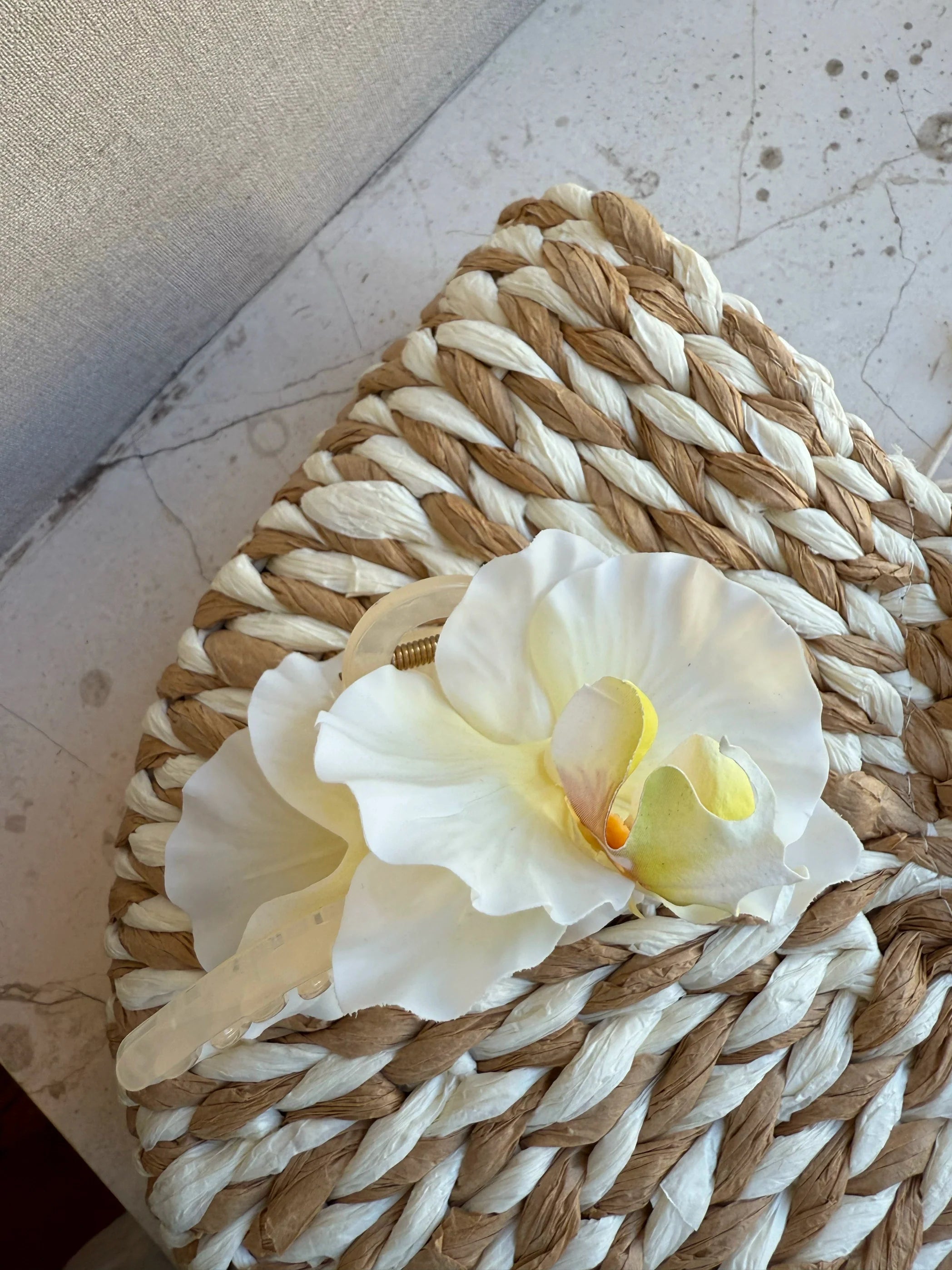 Maxwell Bloom Claw Clip - White Orchid