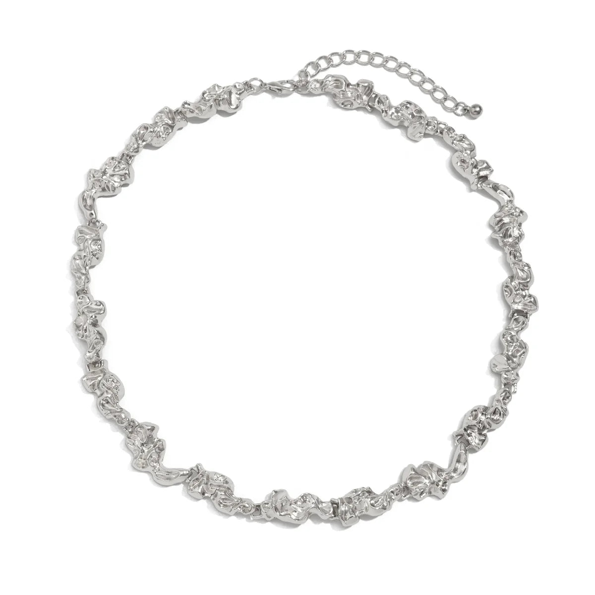 Lilia Irregular Pleated Jewelry Set - Necklace Silver